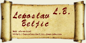 Leposlav Beljić vizit kartica